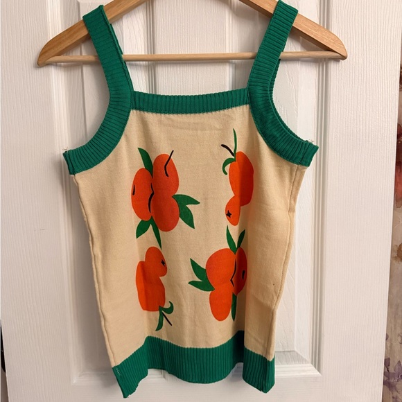 Orange Fruit Print Tank Top - Picture 3 of 4